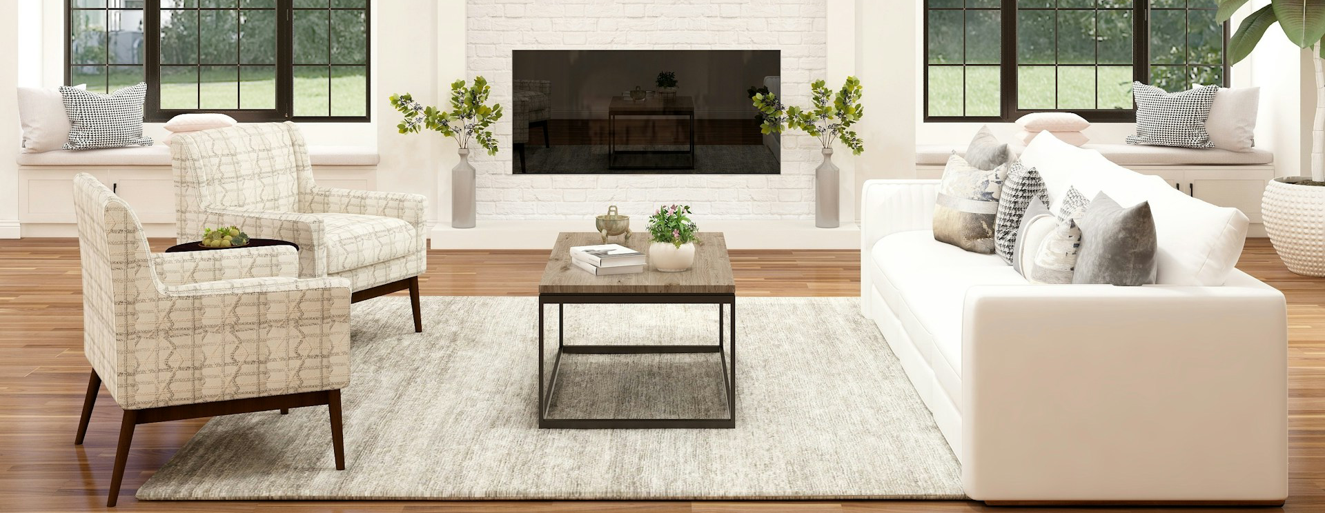 Interior design photo of a living room with Farmhouse sty