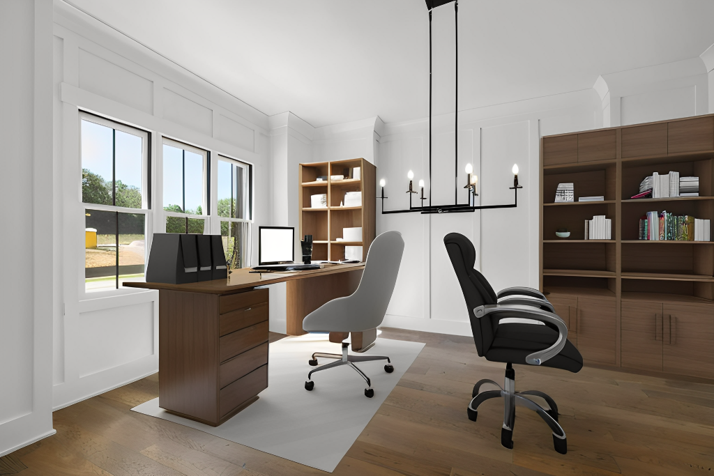Virtual staged home-office