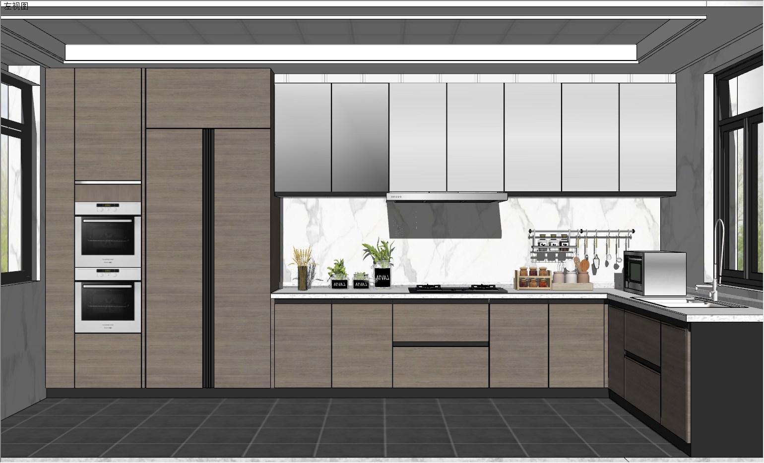 SketchUp design of a kitchen